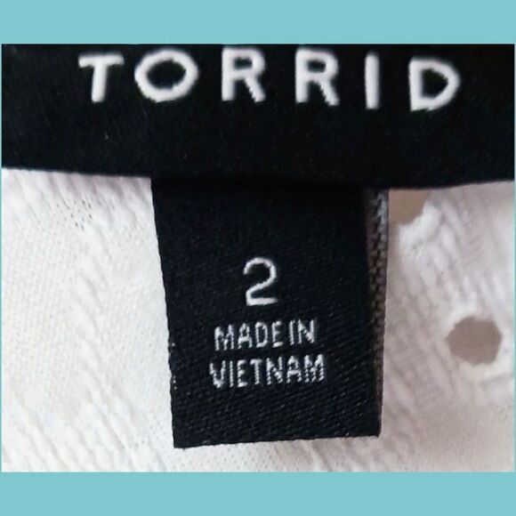 NEW Torrid Plus Size Jersy White One Shoulder Ruffle Eyelet Top. - Picture 9 of 16